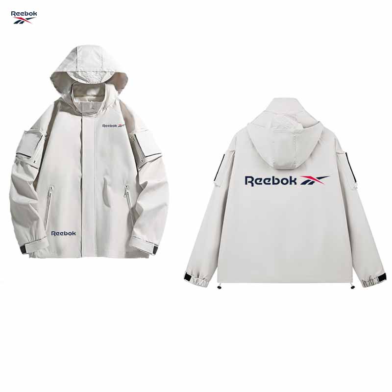 Reebok logo hooded zipper jack - đánh giá và giá Mountain Biking Rain Jacket
