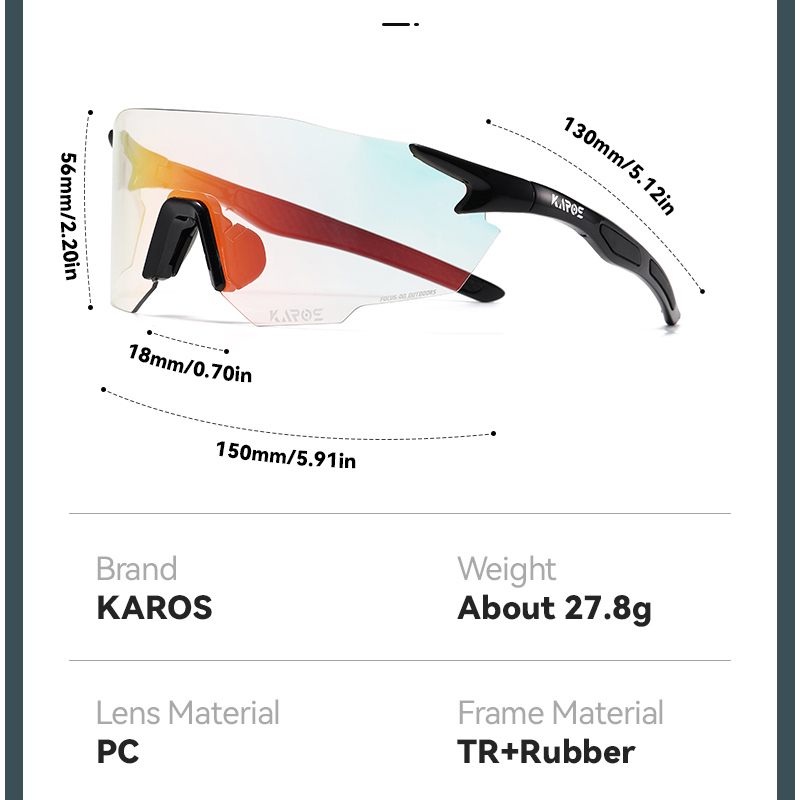 KAROS Photochromic Cycling Gla - đánh giá và giá Mountain Biking Glasses